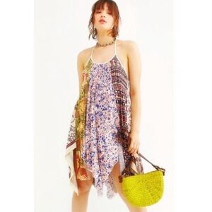 Free People Can't Tie Me Down Tunic in Multicolor Smocked Oversized XS Sun Dress